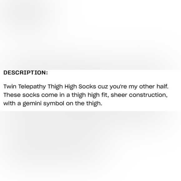 Dolls Kill Twin telepathy thigh high socks - Picture 6 of 6